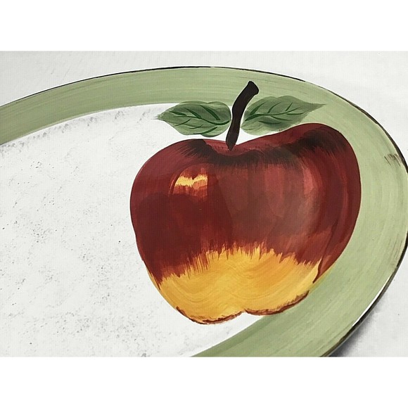 Apple Sauce Hand Painted Collection Cambridge Potteries 14"X10.25" Oval Platter - Picture 2 of 4